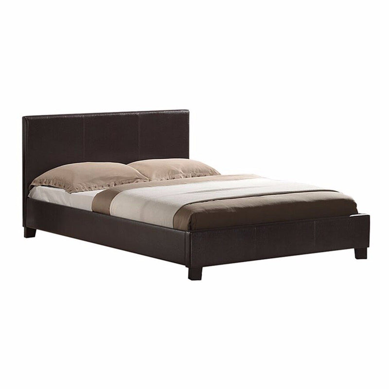 Fraser PU Leather Queen Bed Frame Brown - Furniture > Bedroom - Rivercity House And Home Co.