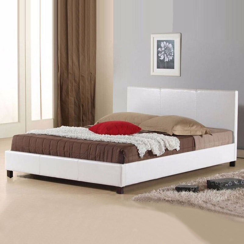 Fraser PU Leather Queen Bed Frame White - Furniture > Bedroom - Rivercity House & Home Co. (ABN 18 642 972 209) - Affordable Modern Furniture Australia