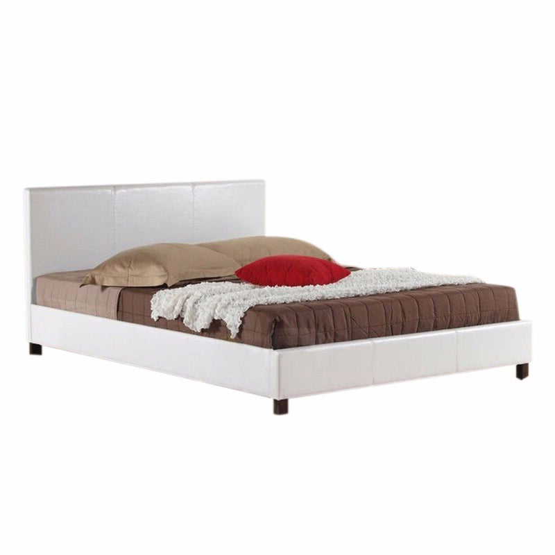 Fraser PU Leather Queen Bed Frame White - Furniture > Bedroom - Rivercity House & Home Co. (ABN 18 642 972 209) - Affordable Modern Furniture Australia