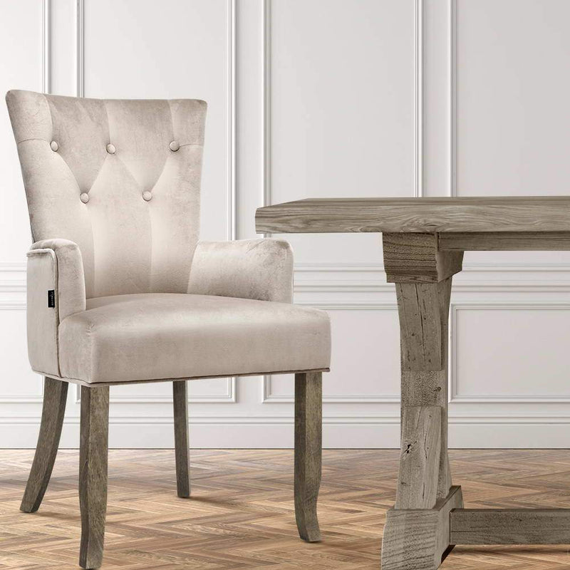 French Provincial Dining Chair Velvet Fabric - Furniture - Rivercity House And Home Co.