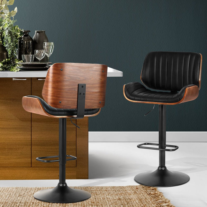 Galina Swivel Bentwood Bar Stool - Black - Furniture > Bar Stools & Chairs - Rivercity House & Home Co. (ABN 18 642 972 209) - Affordable Modern Furniture Australia