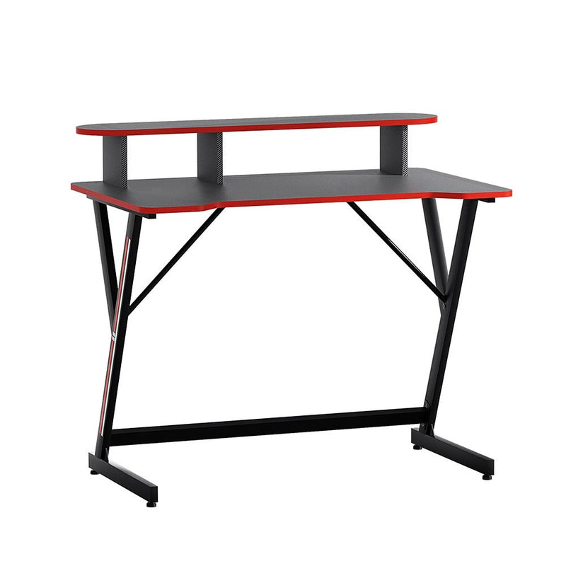 Two-Tier Gaming Desk - Black - Furniture > Office - Rivercity House & Home Co. (ABN 18 642 972 209) - Affordable Modern Furniture Australia