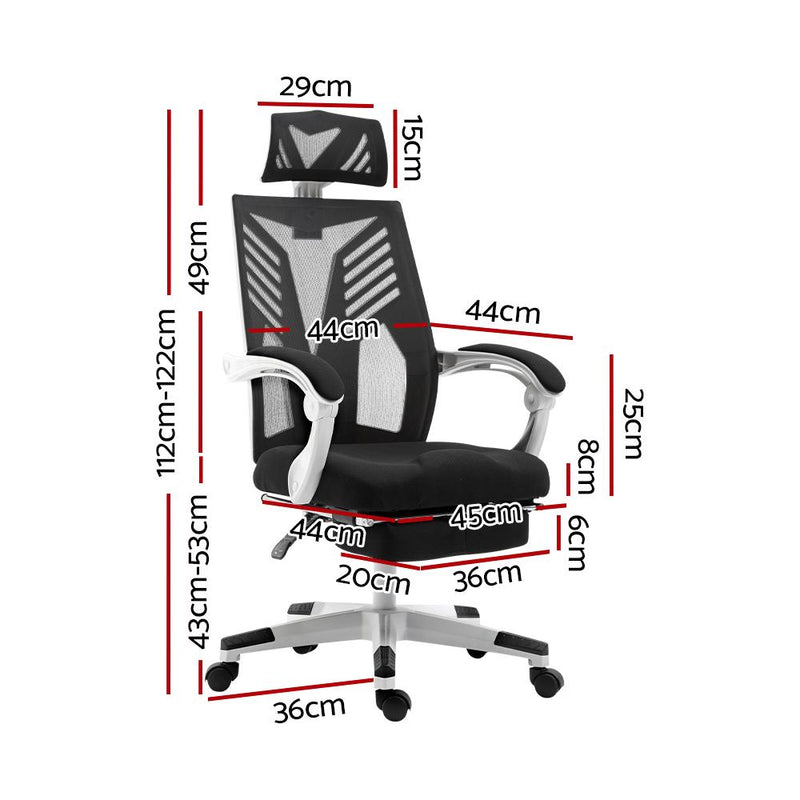 Gaming Office Chair Computer Desk Chair Home Work Recliner White - Rivercity House & Home Co. (ABN 18 642 972 209) - Affordable Modern Furniture Australia