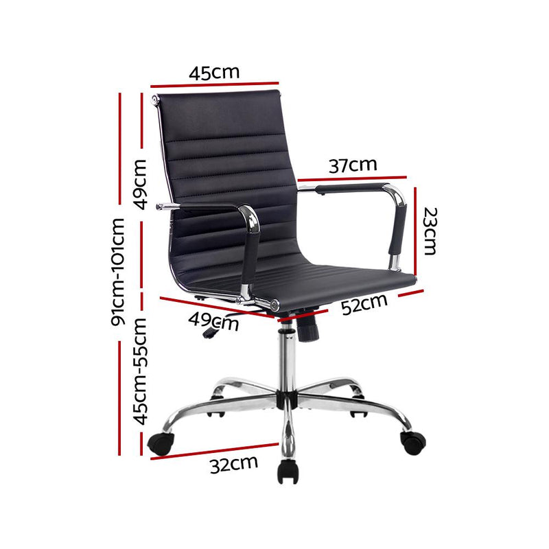 Gaming Office Chair Computer Desk Chairs Home Work Study Black Mid Back - Rivercity House & Home Co. (ABN 18 642 972 209) - Affordable Modern Furniture Australia