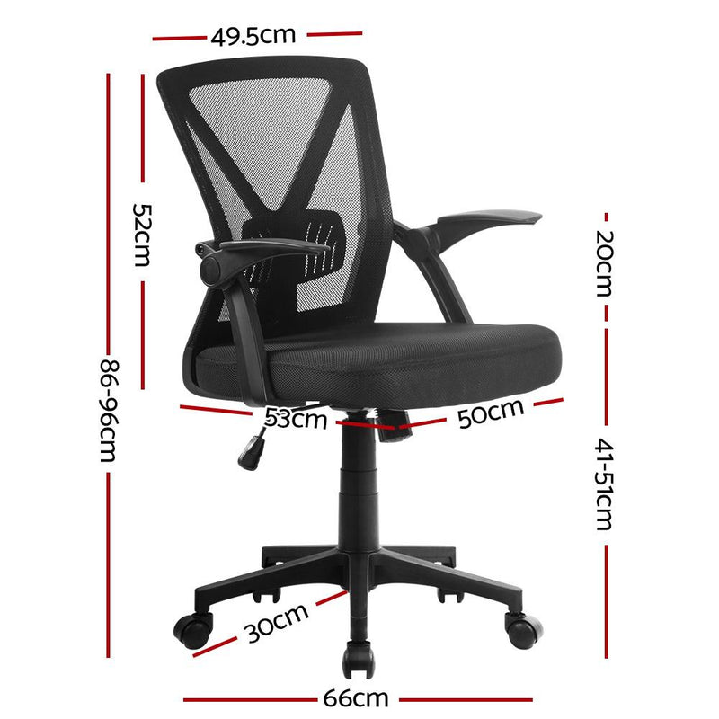 Gaming Office Chair Mesh Mid Back Black - Furniture > Office - Rivercity House And Home Co.