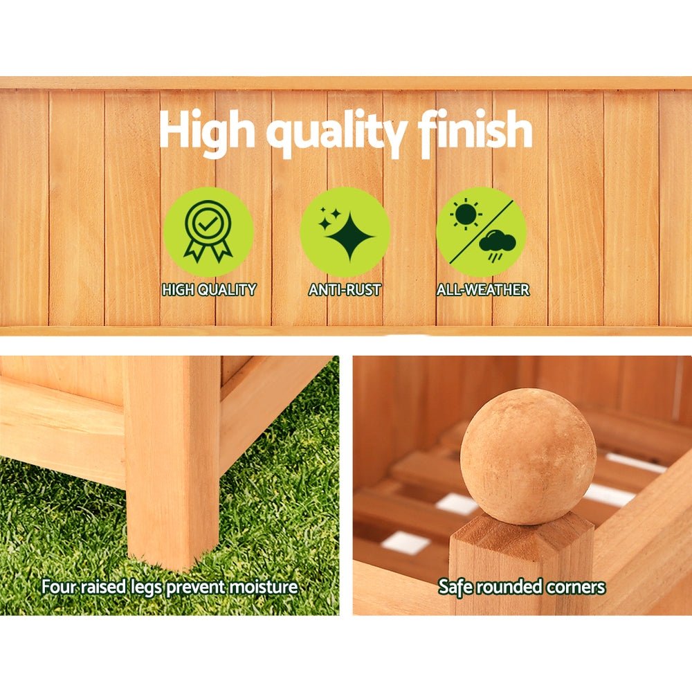 Garden Bed Raised Wooden Planter Box Vegetables 64x35x115cm - Home & Garden > Garden Beds - Rivercity House & Home Co. (ABN 18 642 972 209) - Affordable Modern Furniture Australia