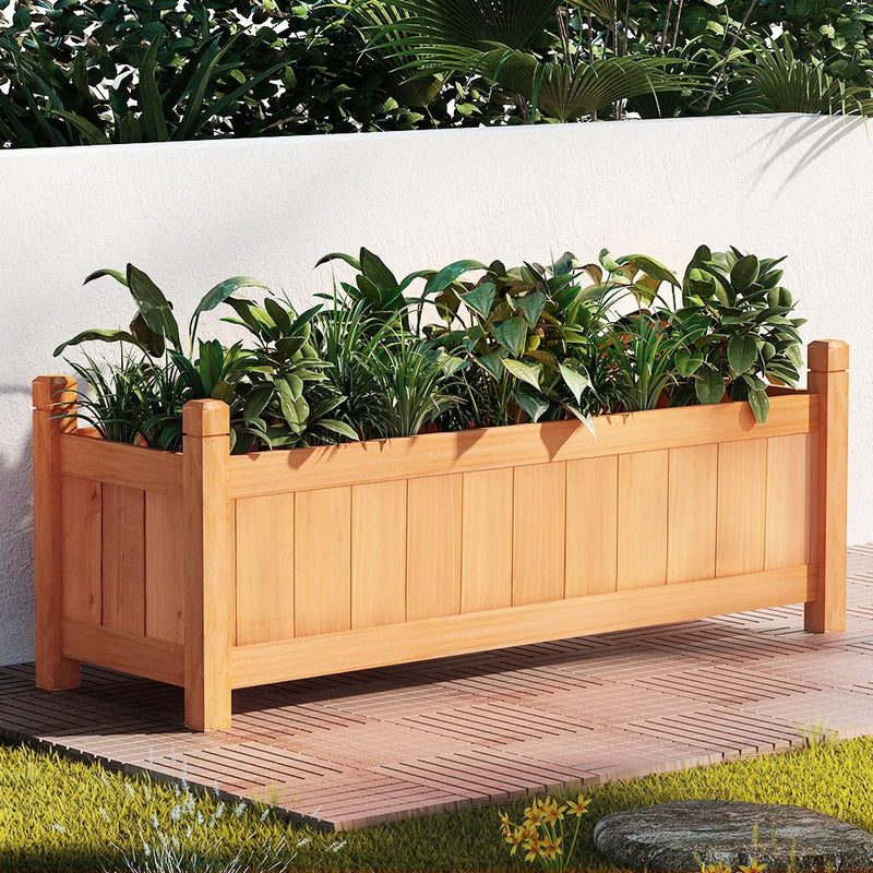 Garden Bed Raised Wooden Planter Outdoor Box Vegetables 90x30x33cm - Home & Garden > Garden Beds - Rivercity House & Home Co. (ABN 18 642 972 209)