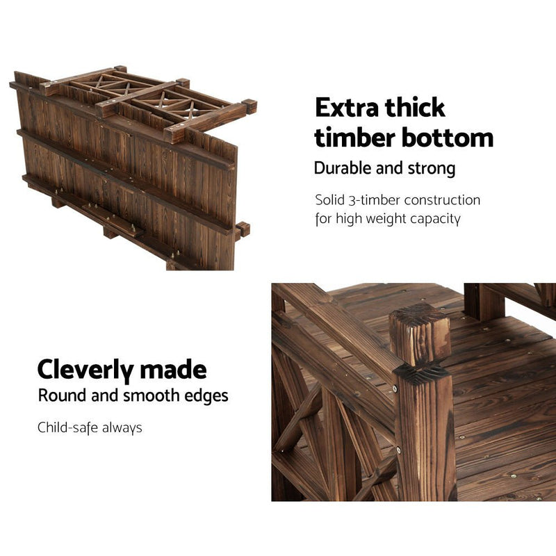 Rustic Wooden Garden Bridge Decoration - Furniture > Outdoor - Rivercity House & Home Co. (ABN 18 642 972 209) - Affordable Modern Furniture Australia