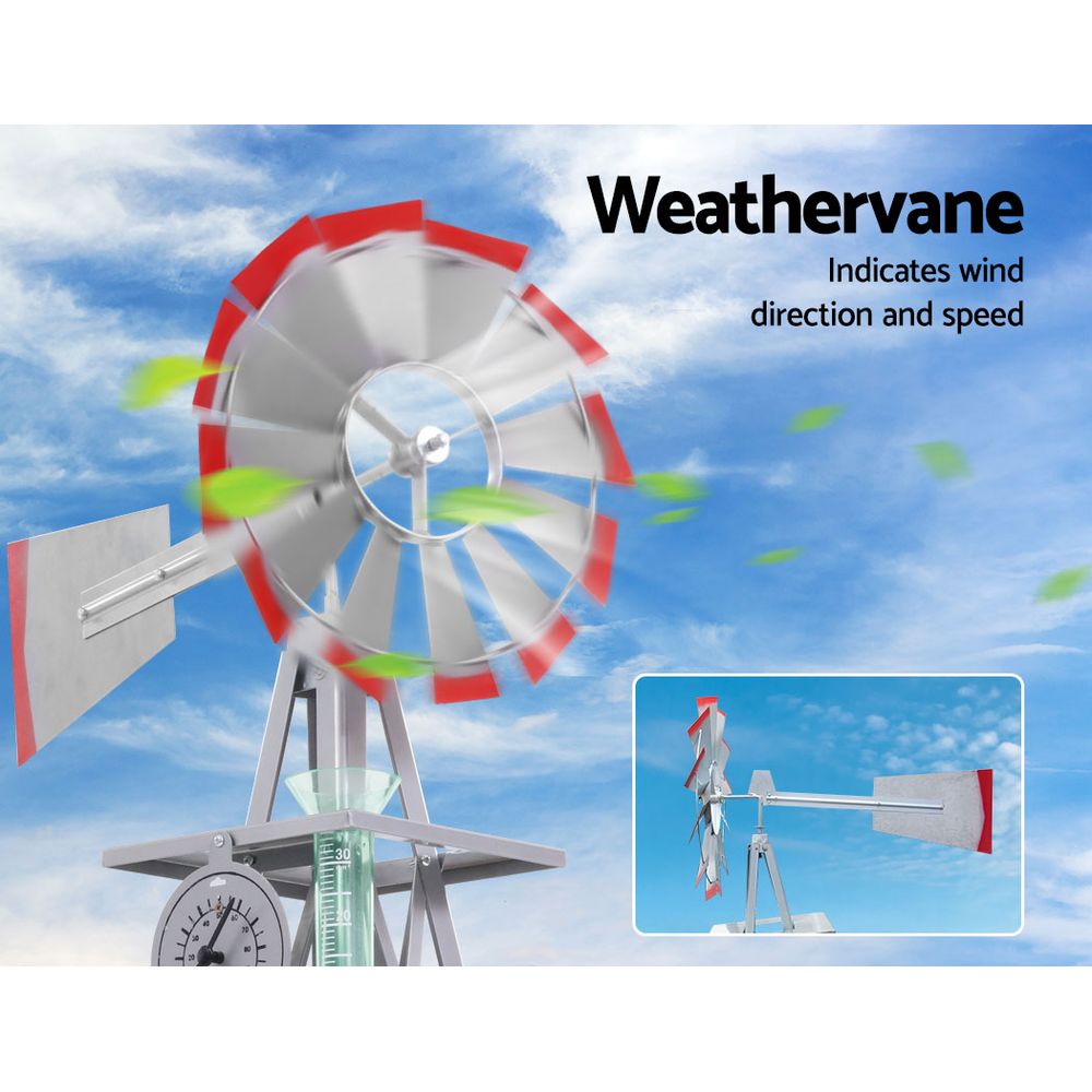 Garden Windmill 6FT 186cm Metal Ornaments Outdoor Decor Ornamental Wind Will - Home & Garden > Decor - Rivercity House & Home Co. (ABN 18 642 972 209) - Affordable Modern Furniture Australia