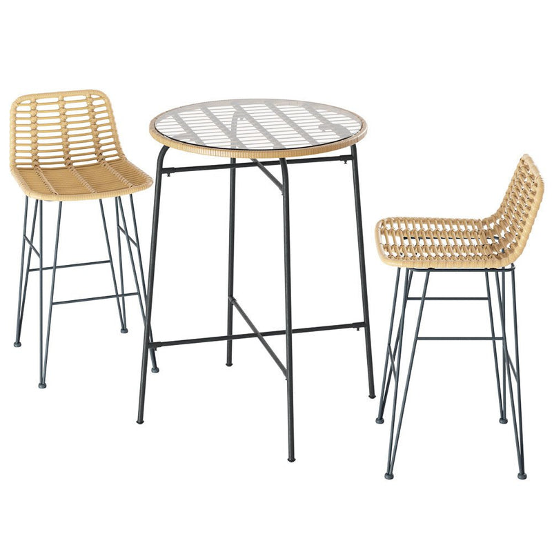 3 Piece Outdoor Wicker Bar Setting - Furniture > Outdoor - Rivercity House & Home Co. (ABN 18 642 972 209) - Affordable Modern Furniture Australia