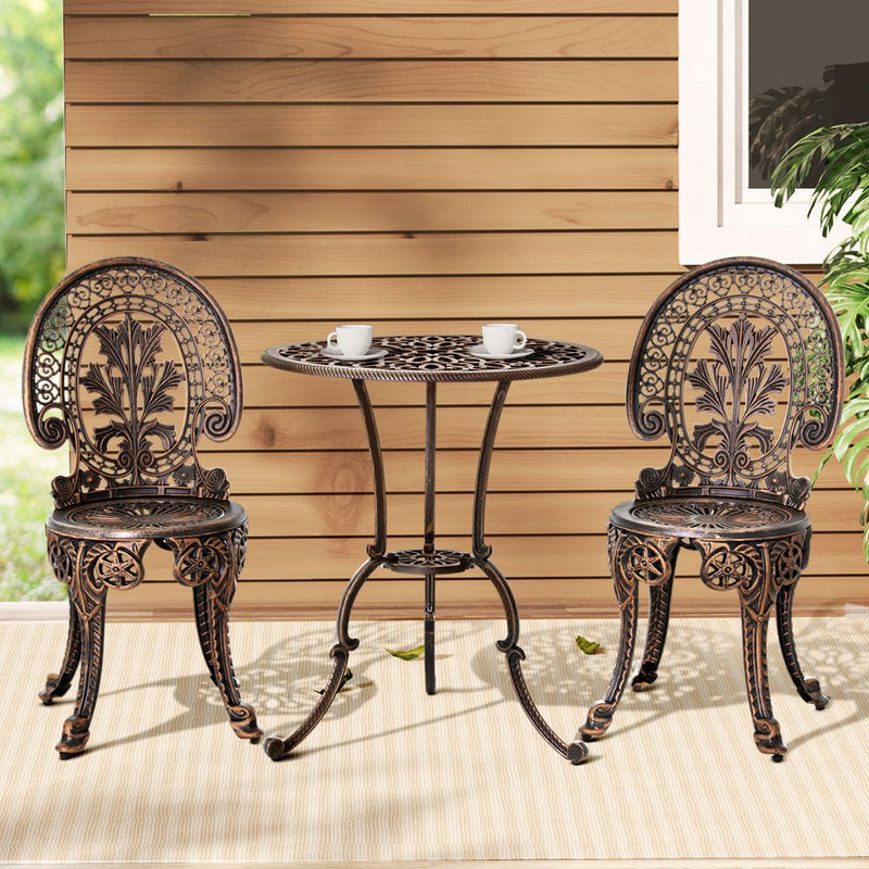 3 Piece Patio Bistro Set Dining Bronze - Furniture > Outdoor - Rivercity House & Home Co. (ABN 18 642 972 209) - Affordable Modern Furniture Australia