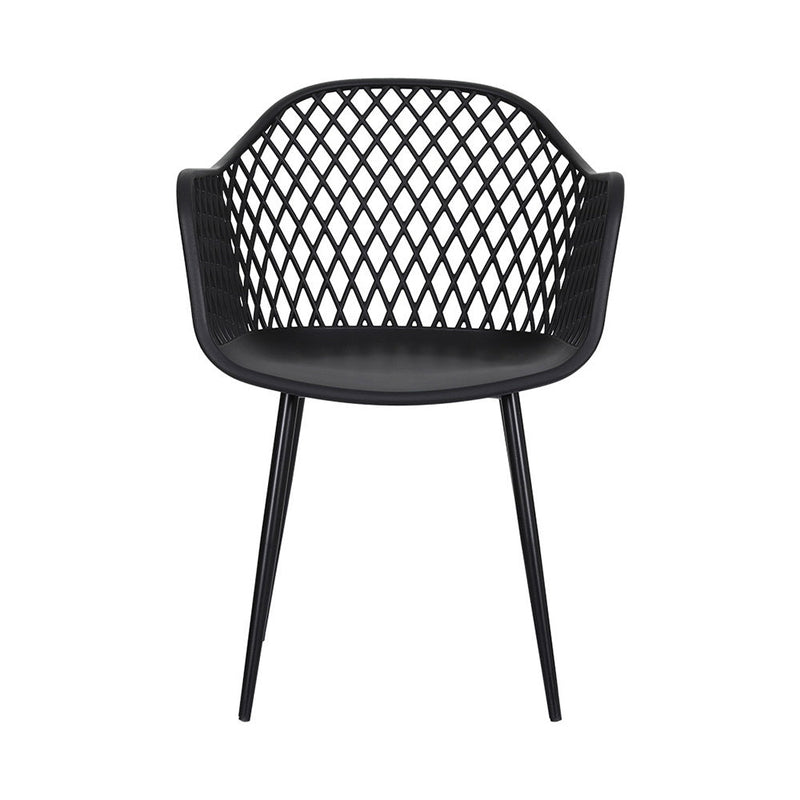 Set of 4 Outdoor Dining Chairs Black - Furniture > Outdoor - Rivercity House & Home Co. (ABN 18 642 972 209) - Affordable Modern Furniture Australia