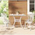 Elegant 5-Piece Cast Aluminum Patio Dining Set - White