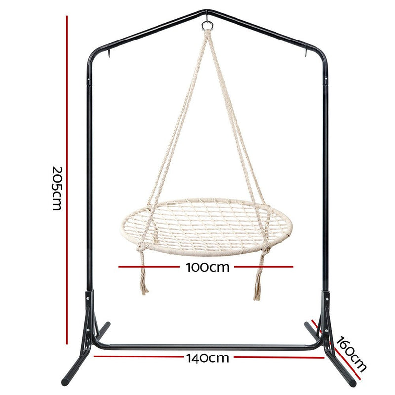 Gardeon Hammock Chair with Stand Nest Web Outdoor Swing 100cm - Furniture > Outdoor - Rivercity House & Home Co. (ABN 18 642 972 209)