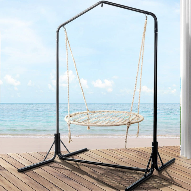 Hammock Chair with Stand Nest Web Outdoor Swing 100cm - Furniture > Outdoor - Rivercity House & Home Co. (ABN 18 642 972 209) - Affordable Modern Furniture Australia