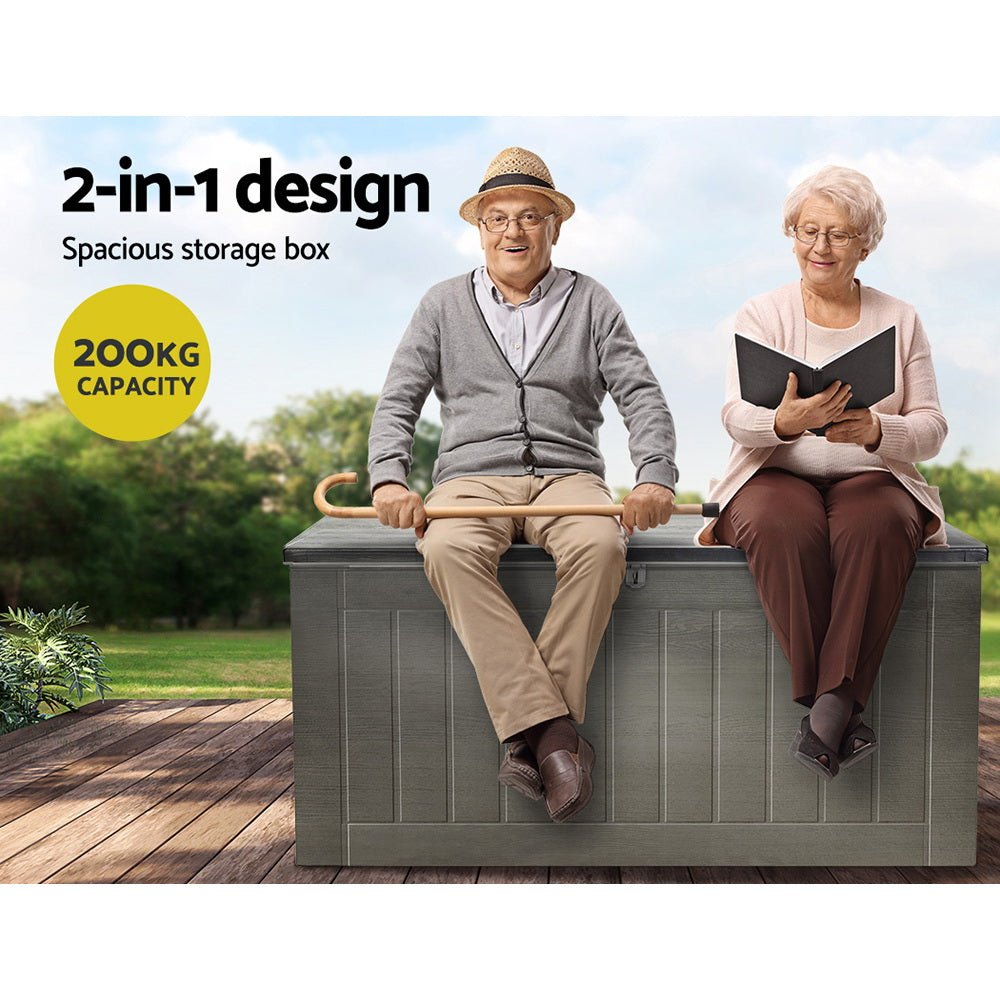 Outdoor Lockable Storage Box 830L Grey - Home & Garden > Storage - Rivercity House & Home Co. (ABN 18 642 972 209) - Affordable Modern Furniture Australia