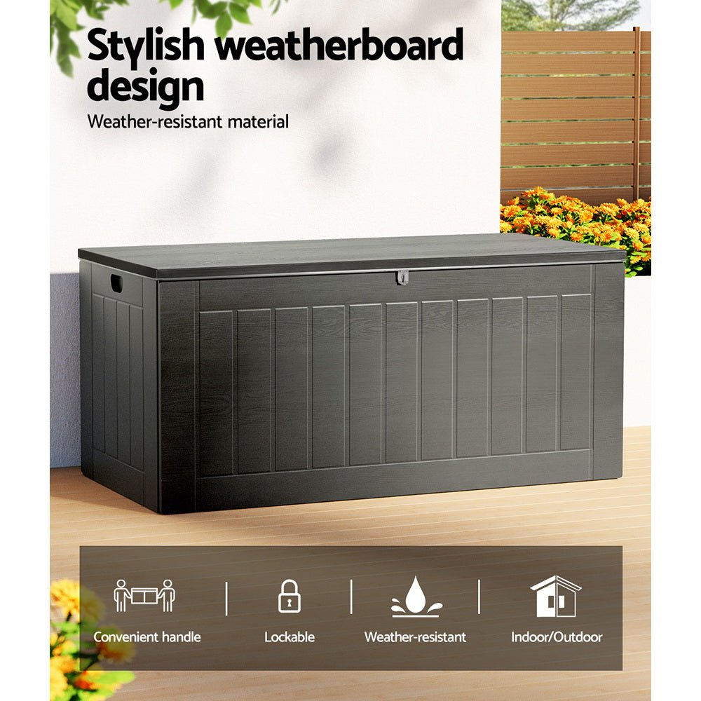 Outdoor Lockable Storage Box 830L Grey - Home & Garden > Storage - Rivercity House & Home Co. (ABN 18 642 972 209) - Affordable Modern Furniture Australia