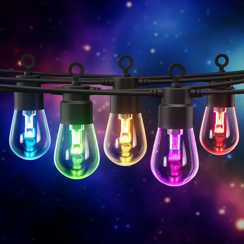 Gardeon RGB Smart Festoon Lights Outdoor LED String Lights Waterproof WiFi APP - Home & Garden > Lighting - Rivercity House & Home Co. (ABN 18 642 972 209) - Affordable Modern Furniture Australia