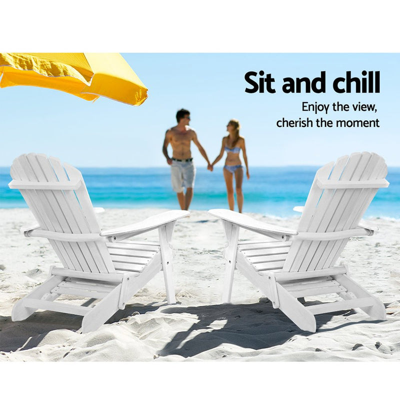 Gardeon Set of 2 Outdoor Sun Lounge Chairs Patio Furniture Lounger Beach Chair Adirondack - Furniture > Outdoor - Rivercity House & Home Co. (ABN 18 642 972 209)