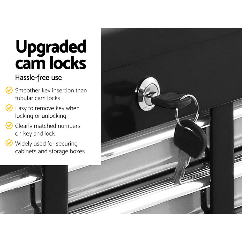 17 Drawers Tool Box Trolley Chest Cabinet Cart Garage Mechanic Toolbox Black and Grey - Tools > Tools Storage - Rivercity House & Home Co. (ABN 18 642 972 209) - Affordable Modern Furniture Australia