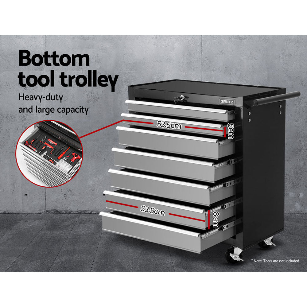 17 Drawers Tool Box Trolley Chest Cabinet Cart Garage Mechanic Toolbox Black and Grey - Tools > Tools Storage - Rivercity House & Home Co. (ABN 18 642 972 209) - Affordable Modern Furniture Australia