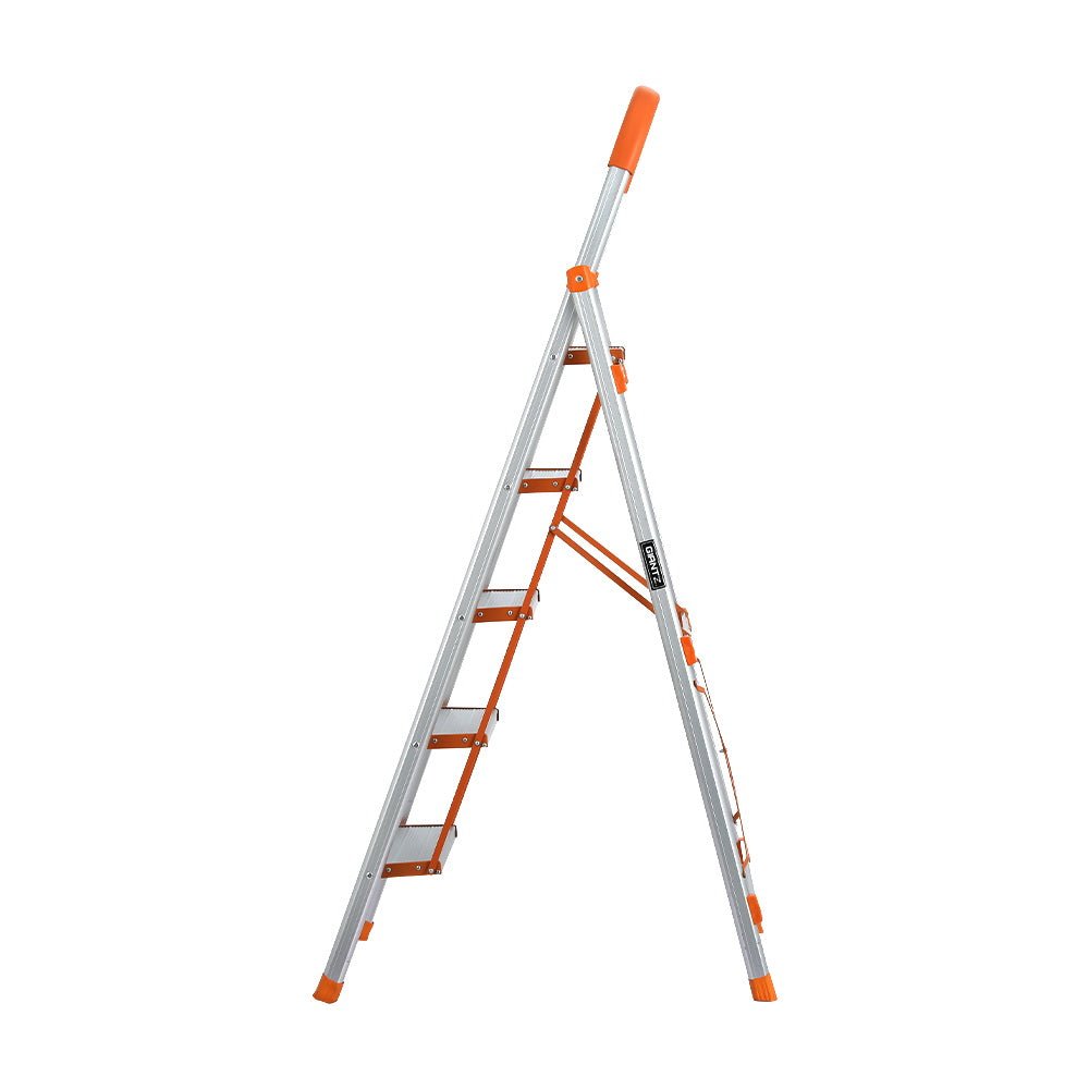 Giantz 5 Step Ladder Multi-Purpose Folding Aluminium Light Weight Non Slip Platform - Tools > Other Tools - Rivercity House & Home Co. (ABN 18 642 972 209) - Affordable Modern Furniture Australia