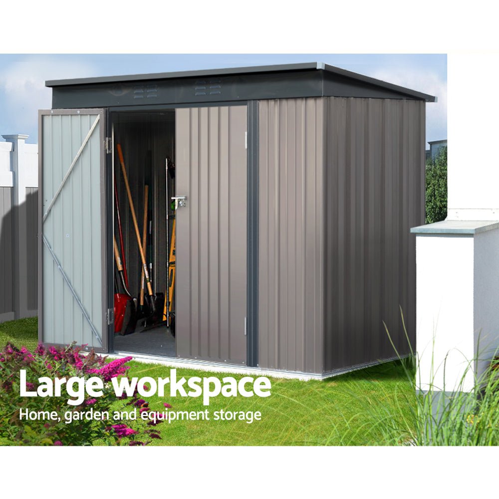 Giantz Garden Shed 2.31x1.31M Sheds Outdoor Storage Tool Metal Workshop Shelter Double Door - Home & Garden > Shading - Rivercity House & Home Co. (ABN 18 642 972 209) - Affordable Modern Furniture Australia