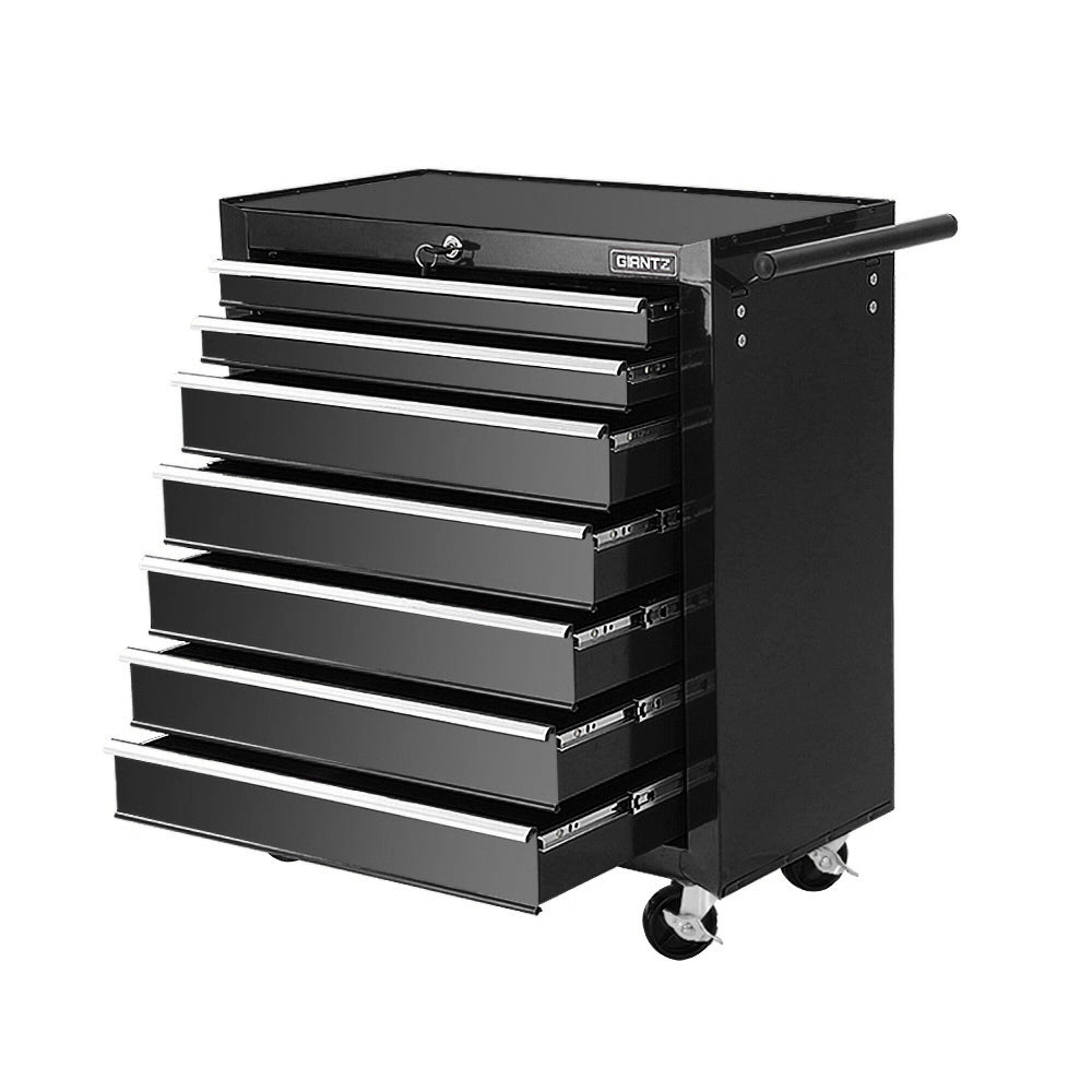 Tool Chest and Trolley Box Cabinet 7 Drawers Cart Garage Storage Black - Tools > Tools Storage - Rivercity House & Home Co. (ABN 18 642 972 209) - Affordable Modern Furniture Australia