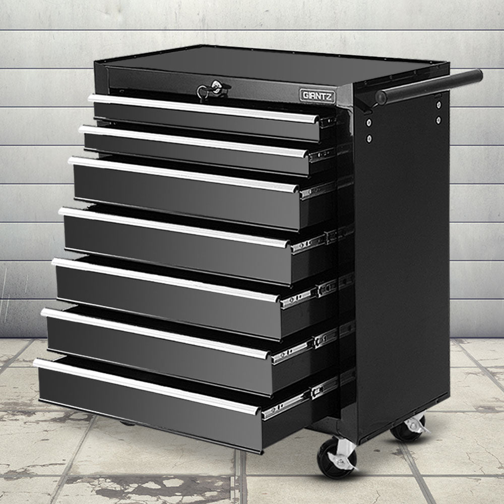 Tool Chest and Trolley Box Cabinet 7 Drawers Cart Garage Storage Black - Tools > Tools Storage - Rivercity House & Home Co. (ABN 18 642 972 209) - Affordable Modern Furniture Australia