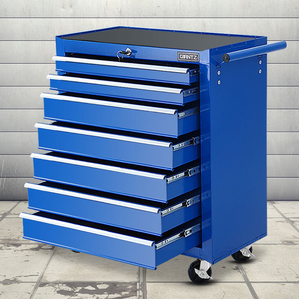 Tool Chest and Trolley Box Cabinet 7 Drawers Cart Garage Storage Blue - Tools > Tools Storage - Rivercity House & Home Co. (ABN 18 642 972 209) - Affordable Modern Furniture Australia
