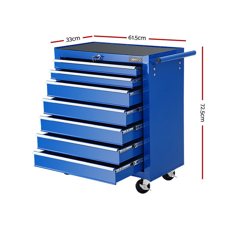 Tool Chest and Trolley Box Cabinet 7 Drawers Cart Garage Storage Blue - Tools > Tools Storage - Rivercity House & Home Co. (ABN 18 642 972 209) - Affordable Modern Furniture Australia