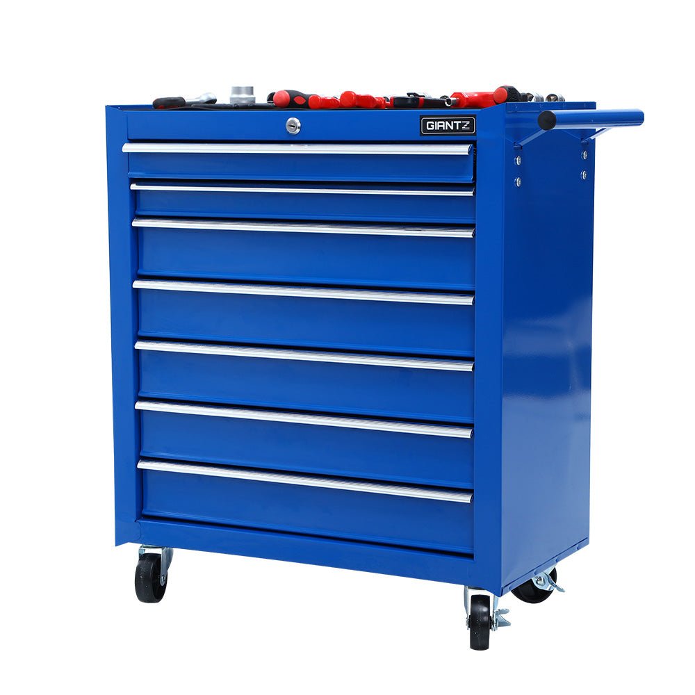 Tool Chest and Trolley Box Cabinet 7 Drawers Cart Garage Storage Blue - Tools > Tools Storage - Rivercity House & Home Co. (ABN 18 642 972 209) - Affordable Modern Furniture Australia