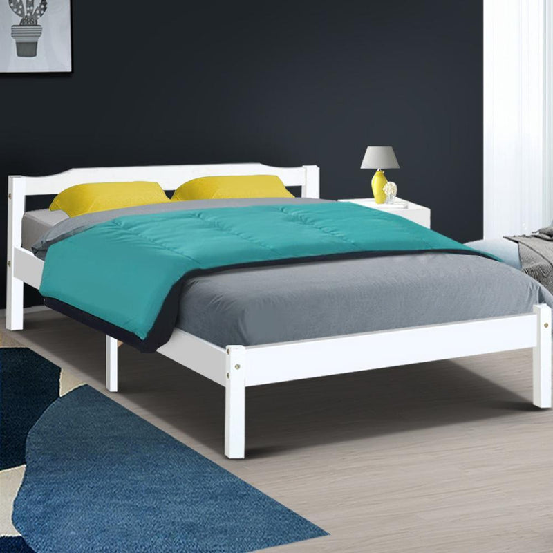 Gibson Wooden Double Bed Frame White - Furniture > Bedroom - Rivercity House And Home Co.