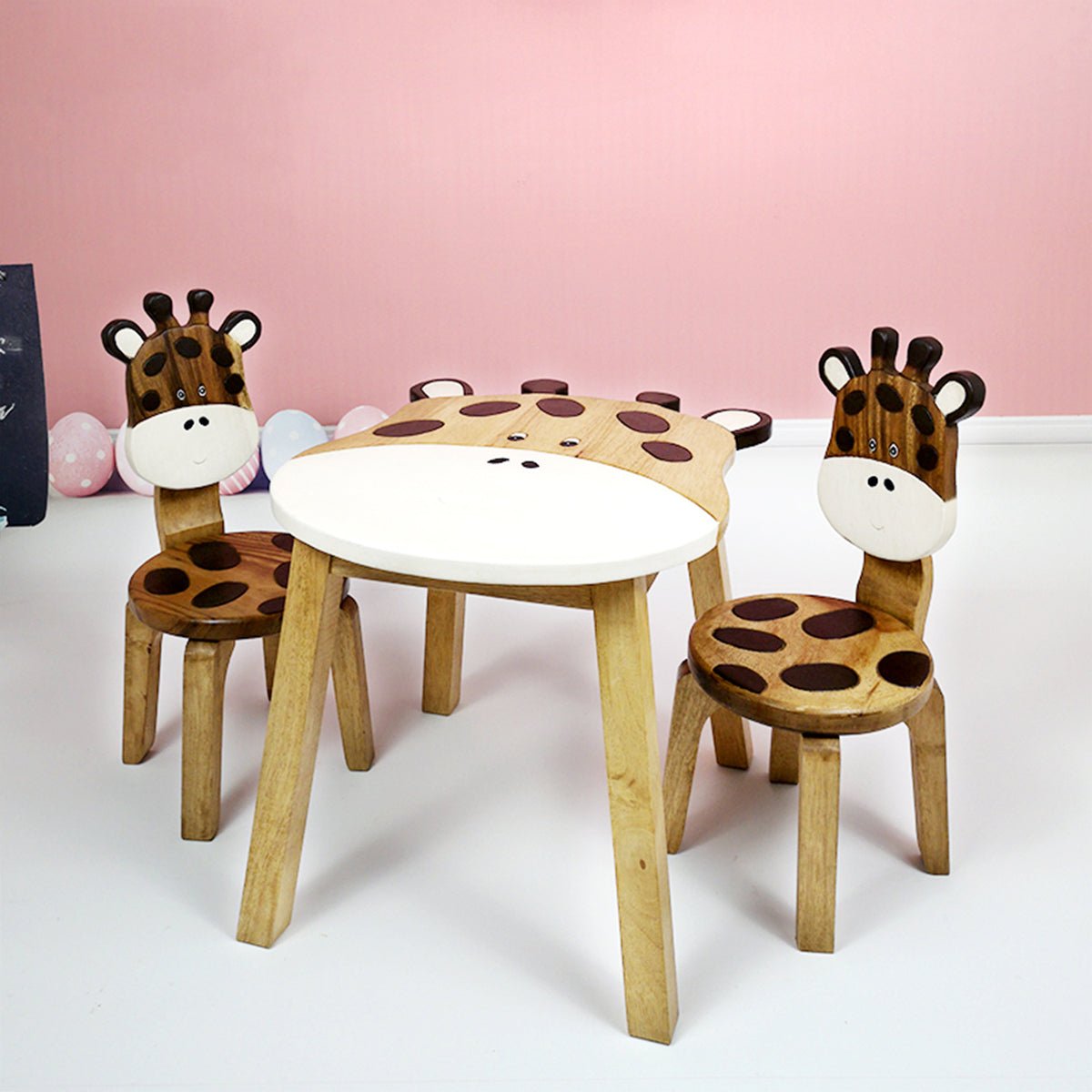 Giraffe Table + 2 Giraffe Chairs Set - Furniture > Bar Stools & Chairs - Rivercity House & Home Co. (ABN 18 642 972 209) - Affordable Modern Furniture Australia