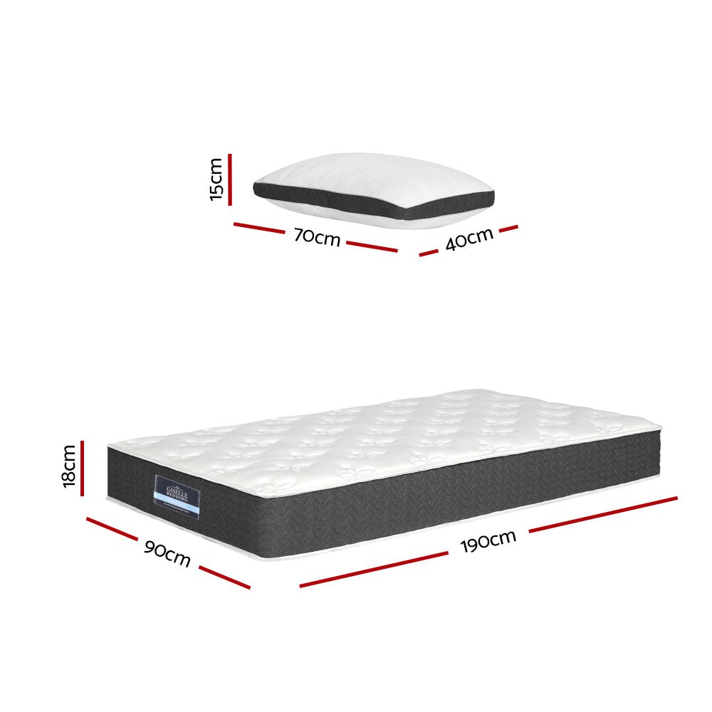 Aura Series Medium Soft Mattress With Bonus Pillow - Single - Furniture > Mattresses - Rivercity House & Home Co. (ABN 18 642 972 209) - Affordable Modern Furniture Australia