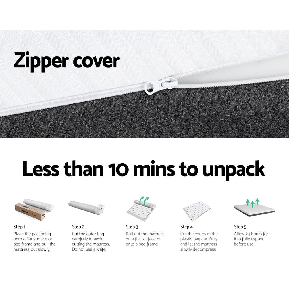 Zero Spring Cool Gel Memory Foam Mattress 15CM Thick - Queen - Furniture > Mattresses - Rivercity House & Home Co. (ABN 18 642 972 209) - Affordable Modern Furniture Australia