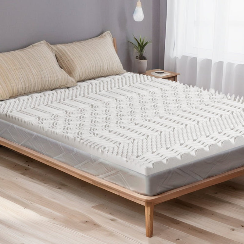 Giselle Bedding Memory Foam Mattress Topper 7-Zone Airflow Pad 8cm Double White - Furniture > Mattresses - Rivercity House & Home Co. (ABN 18 642 972 209)