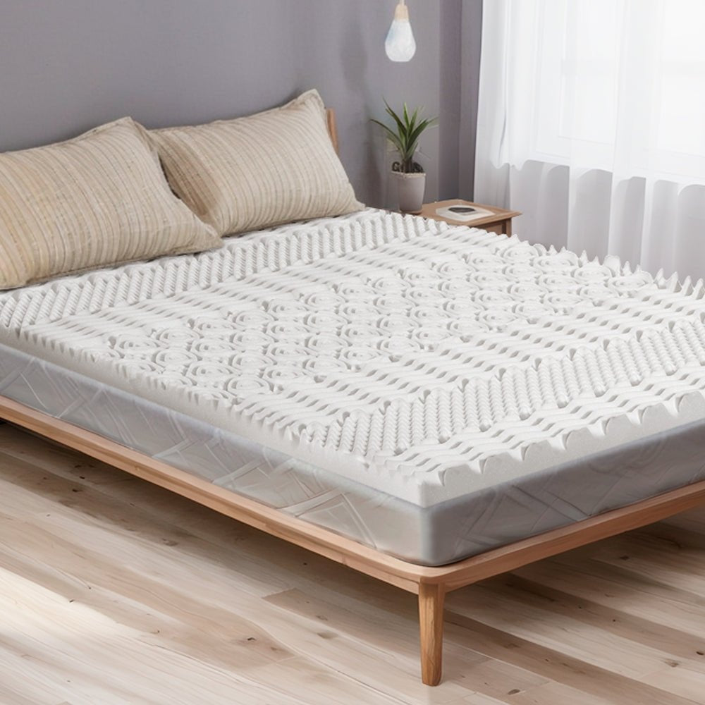 7-Zone Airflow Memory Foam Mattress Topper 8cm Thick - King - Furniture > Mattresses - Rivercity House & Home Co. (ABN 18 642 972 209) - Affordable Modern Furniture Australia