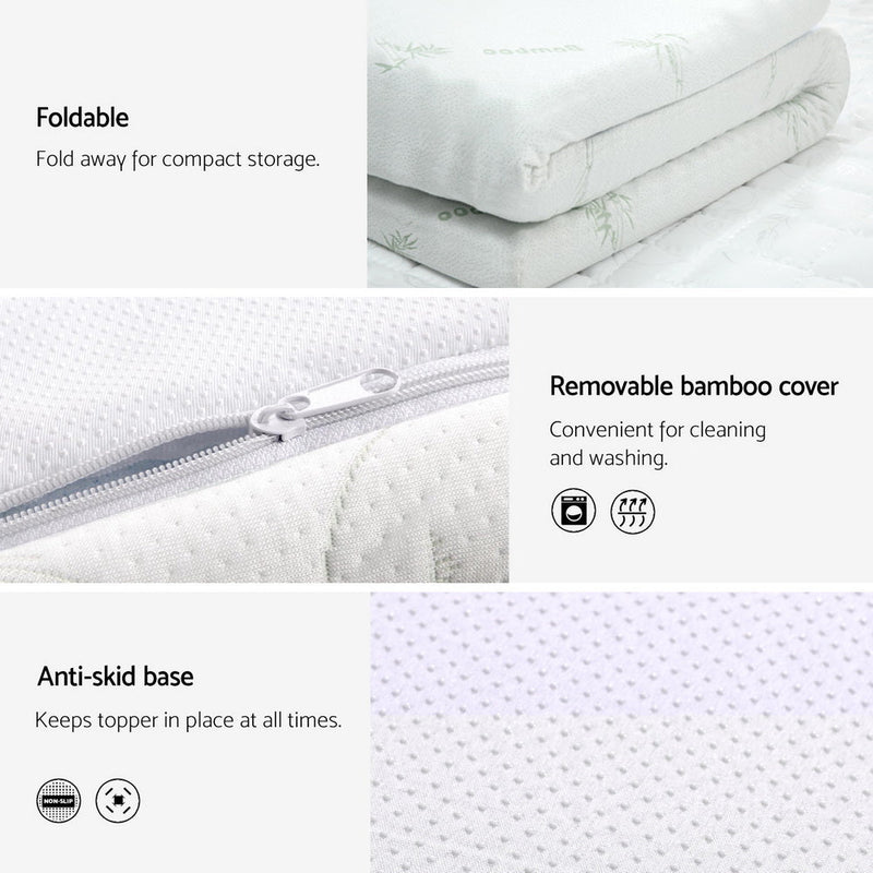 10cm Thick Deluxe Memory Foam Mattress Topper Cool Gel - Single - Furniture > Mattresses - Rivercity House & Home Co. (ABN 18 642 972 209) - Affordable Modern Furniture Australia