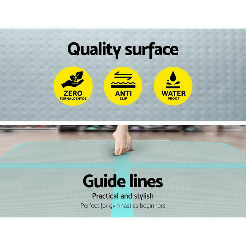 GoFun 3X1M Inflatable Air Track Mat with Pump Green - Rivercity House & Home Co. (ABN 18 642 972 209) - Affordable Modern Furniture Australia