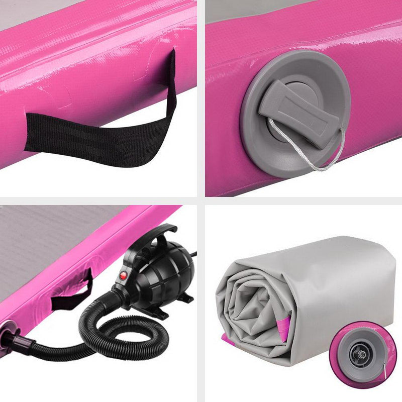 GoFun 3X1M Inflatable Air Track Mat with Pump Pink - Rivercity House & Home Co. (ABN 18 642 972 209) - Affordable Modern Furniture Australia
