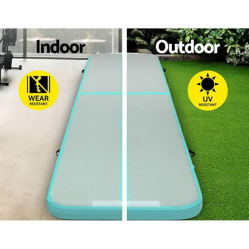 GoFun 4X1M Inflatable Air Track Mat with Pump Green - Rivercity House & Home Co. (ABN 18 642 972 209) - Affordable Modern Furniture Australia
