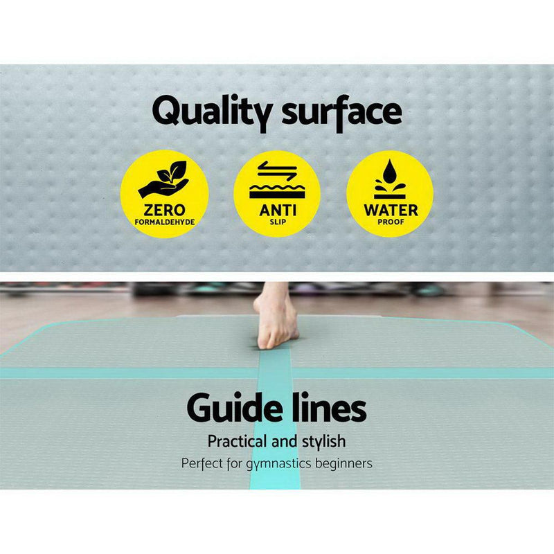 GoFun 5X1M Inflatable Air Track Mat with Pump Green - Rivercity House & Home Co. (ABN 18 642 972 209) - Affordable Modern Furniture Australia