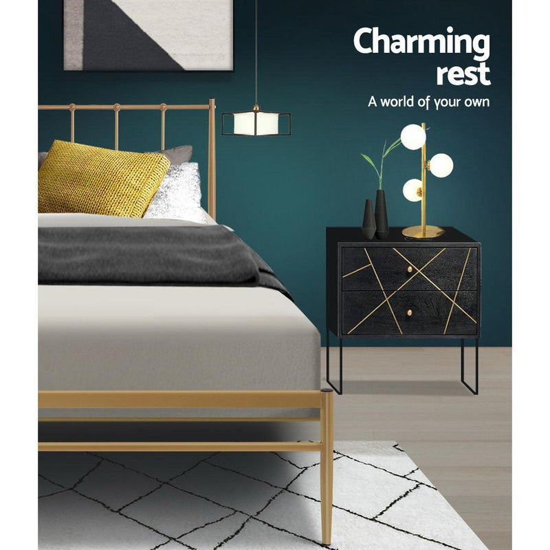 Gold Amor Double Metal Bed Frame - Furniture > Bedroom - Rivercity House & Home Co. (ABN 18 642 972 209) - Affordable Modern Furniture Australia