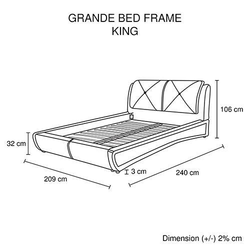 Grande King Bed Frame Black - Furniture > Bedroom - Rivercity House & Home Co. (ABN 18 642 972 209) - Affordable Modern Furniture Australia