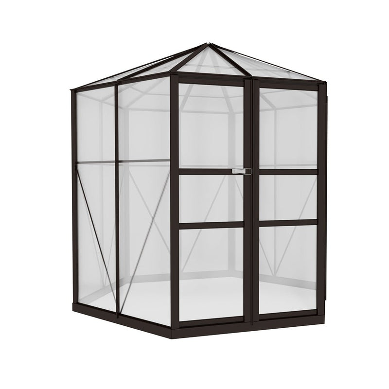 Greenhouse Aluminium 240x211x232 cm Polycarbonate Shed Brown - Home & Garden > Green Houses - Rivercity House & Home Co. (ABN 18 642 972 209) - Affordable Modern Furniture Australia