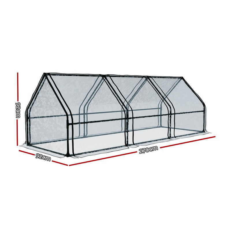 Greenhouse 270x92cm Flower Garden Shed PVC Cover Frame Green House - Home & Garden > Green Houses - Rivercity House & Home Co. (ABN 18 642 972 209) - Affordable Modern Furniture Australia