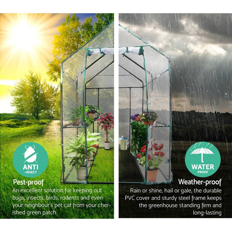 Greenhouse Garden Shed Green House 1.9X1.2M Storage Greenhouses Clear - Home & Garden > Green Houses - Rivercity House & Home Co. (ABN 18 642 972 209) - Affordable Modern Furniture Australia
