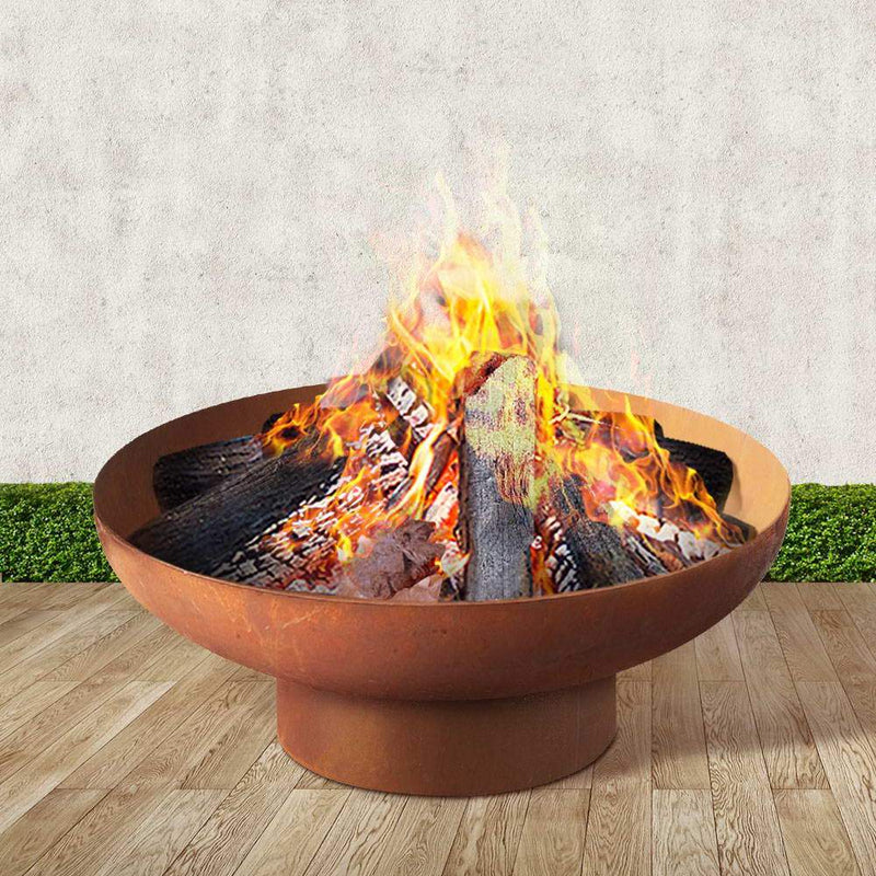 Fire Pit Charcoal Camping Burner Rustic Outdoor Steel Bowl Heater Pits - Home & Garden > Firepits - Rivercity House & Home Co. (ABN 18 642 972 209) - Affordable Modern Furniture Australia