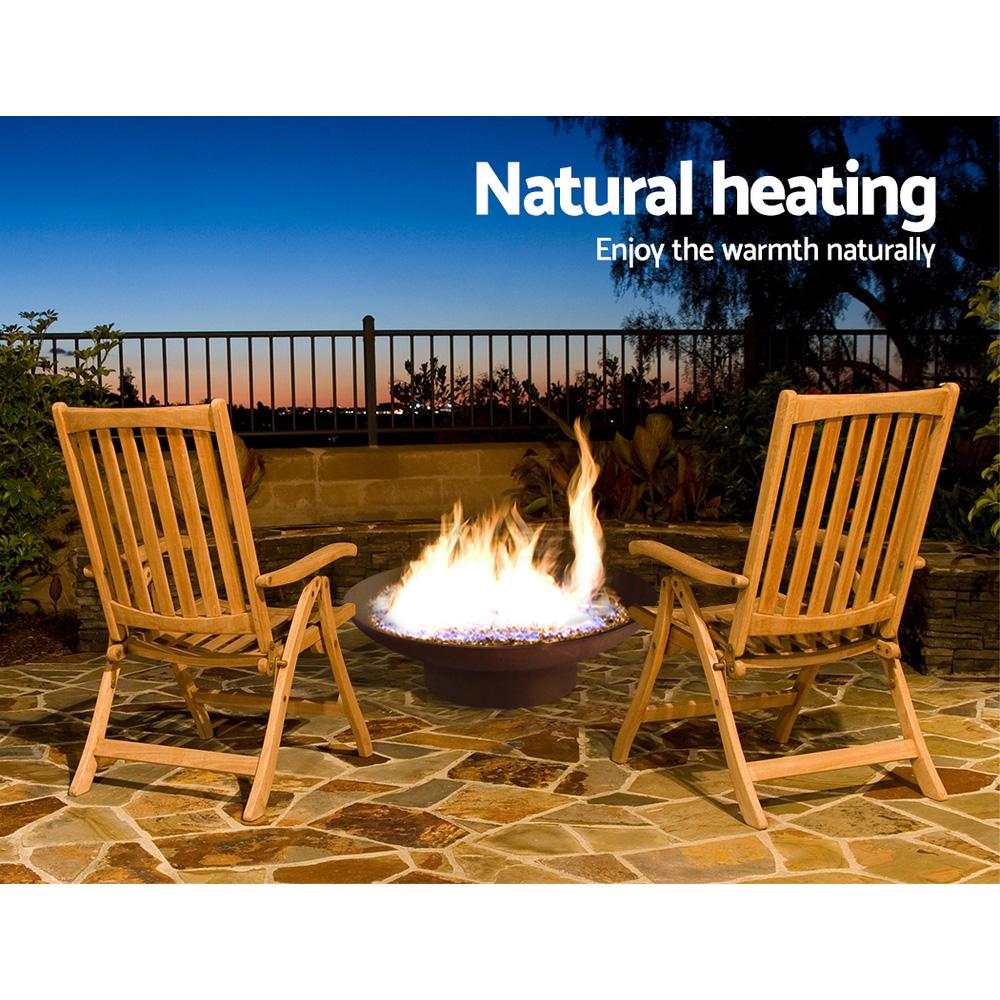 Fire Pit Charcoal Vintage Campfire Burner Rust Outdoor Steel Bowl 70CM - Rivercity House & Home Co. (ABN 18 642 972 209) - Affordable Modern Furniture Australia